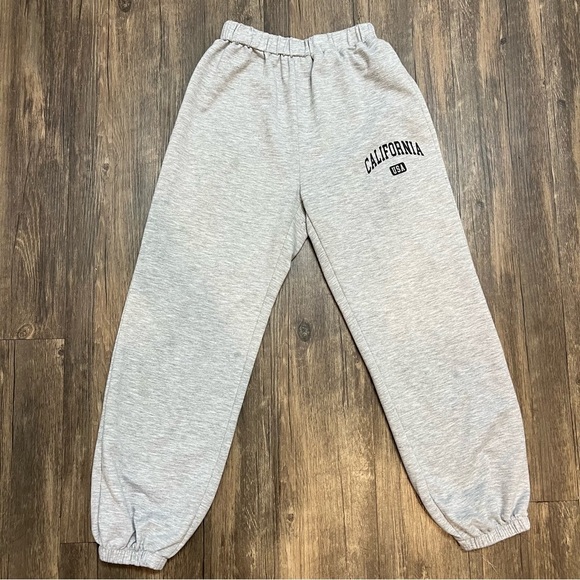 Girls Gray California Logo Elastic Waist Sweatpants Joggers Size 10 - Picture 1 of 6